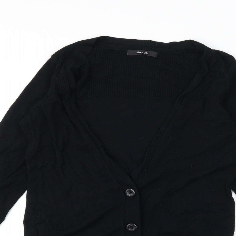 George Womens Black  Knit Cardigan Jumper Size 10