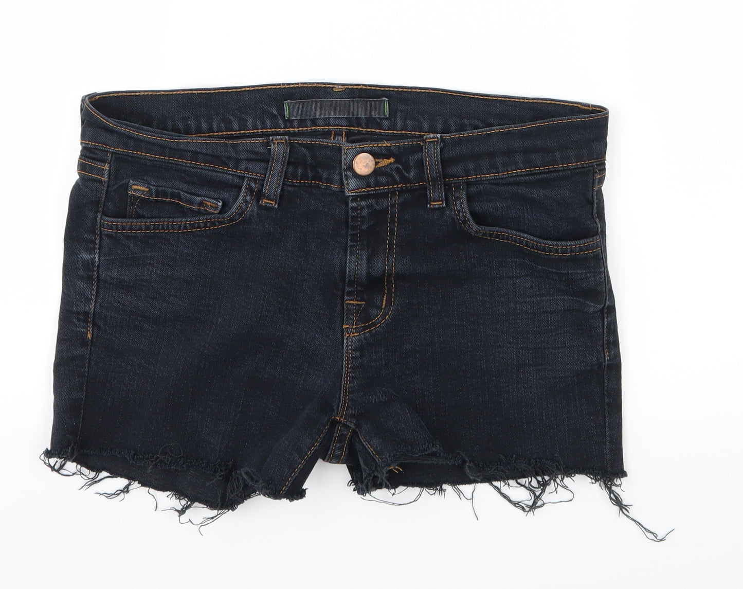 Preworn Womens Blue  Denim Hot Pants Shorts Size 30 in