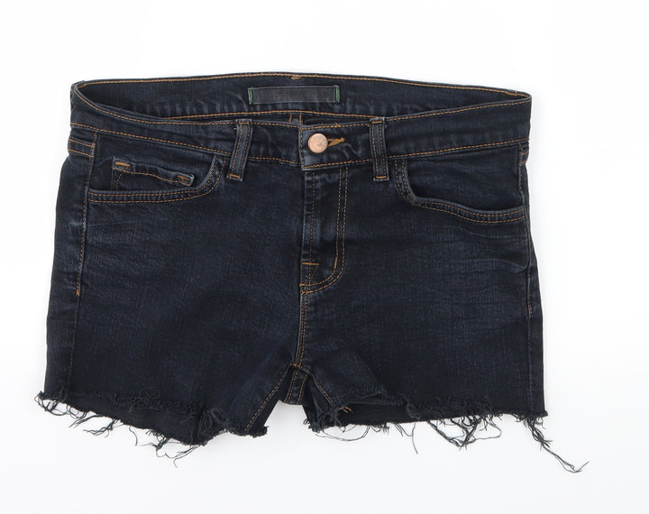 Preworn Womens Blue  Denim Hot Pants Shorts Size 30 in