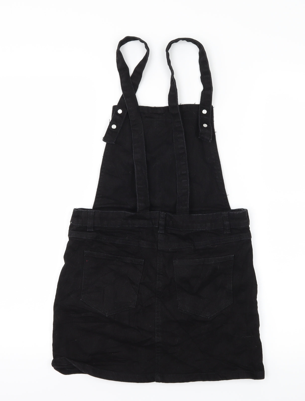 Monoprix Girls Black  Denim Pinafore/Dungaree Dress  Size 12 Years