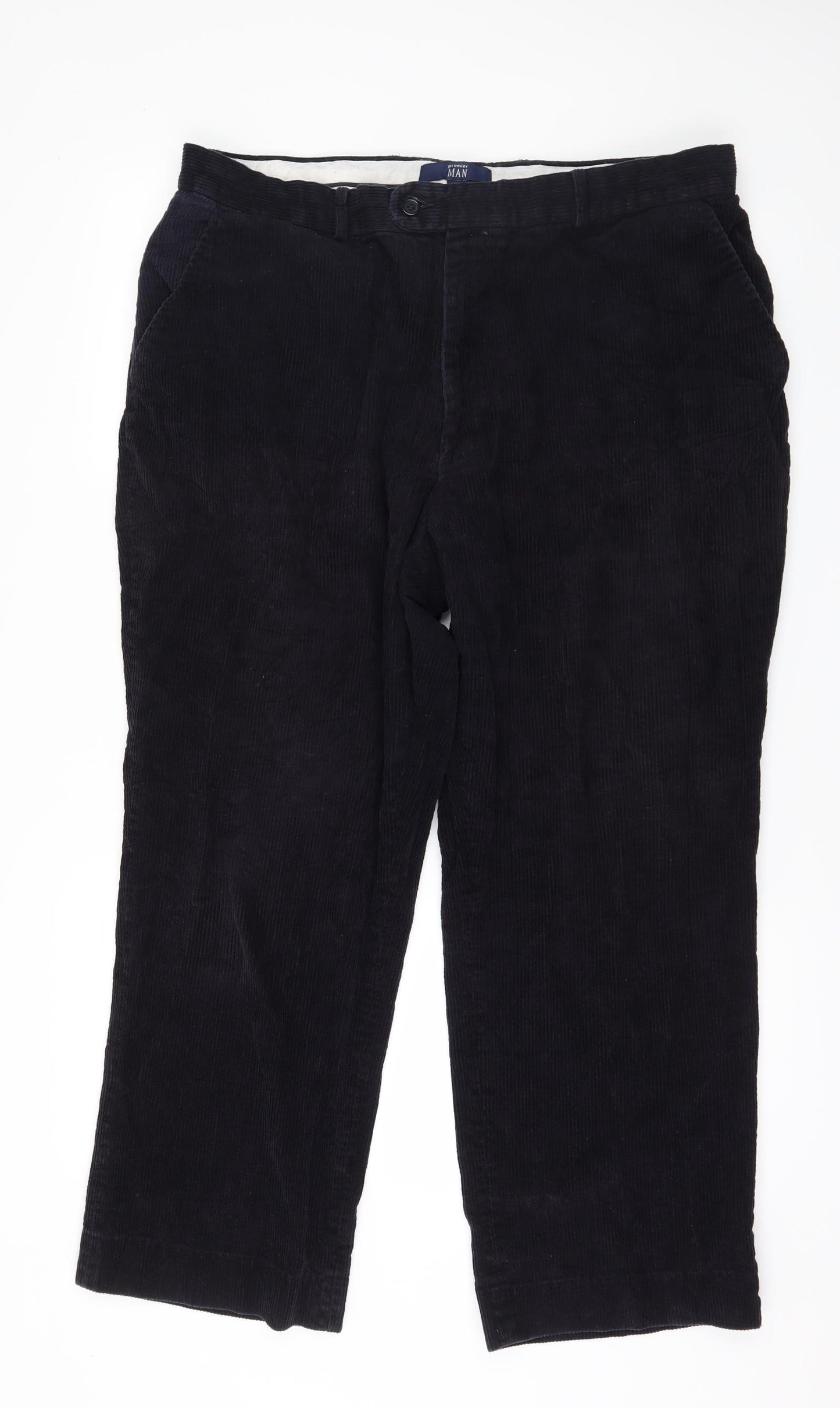 Premier Man Mens Blue  Corduroy Trousers  Size 40 in L27 in