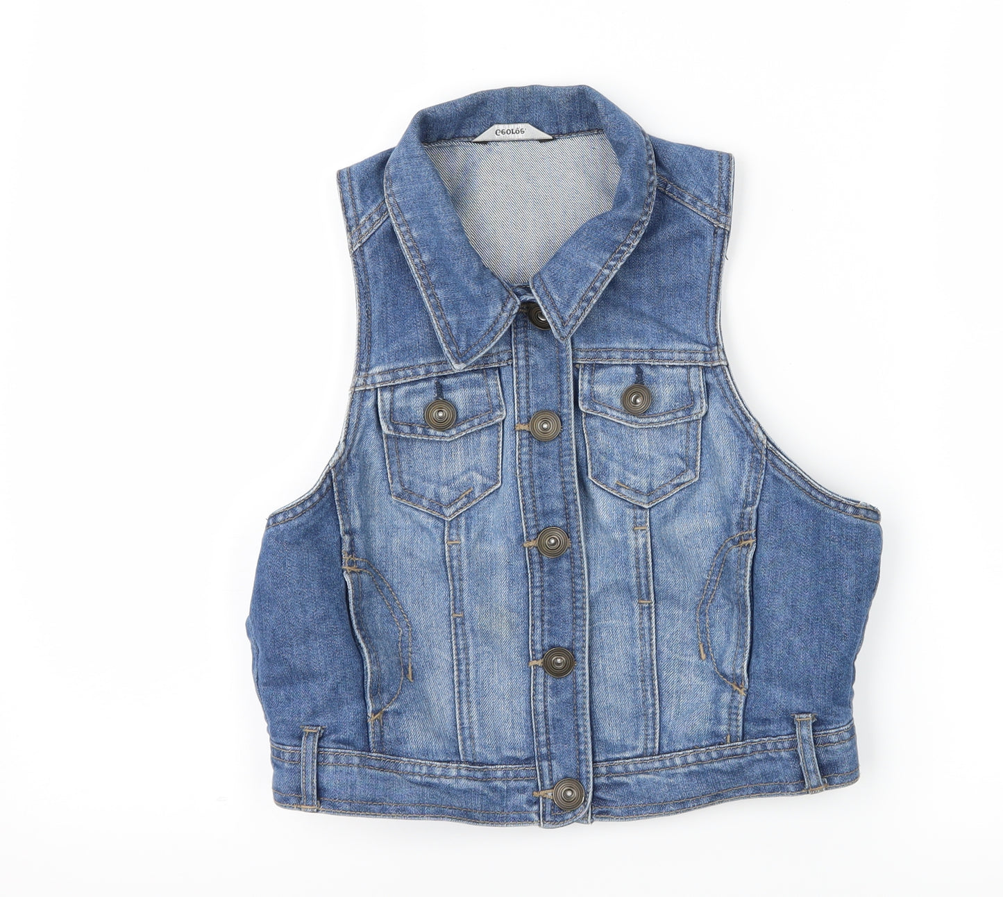 George Womens Blue  Denim Jacket Waistcoat Size 10