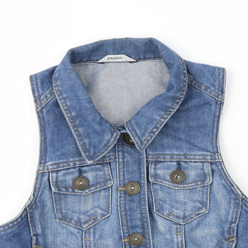 George Womens Blue  Denim Jacket Waistcoat Size 10