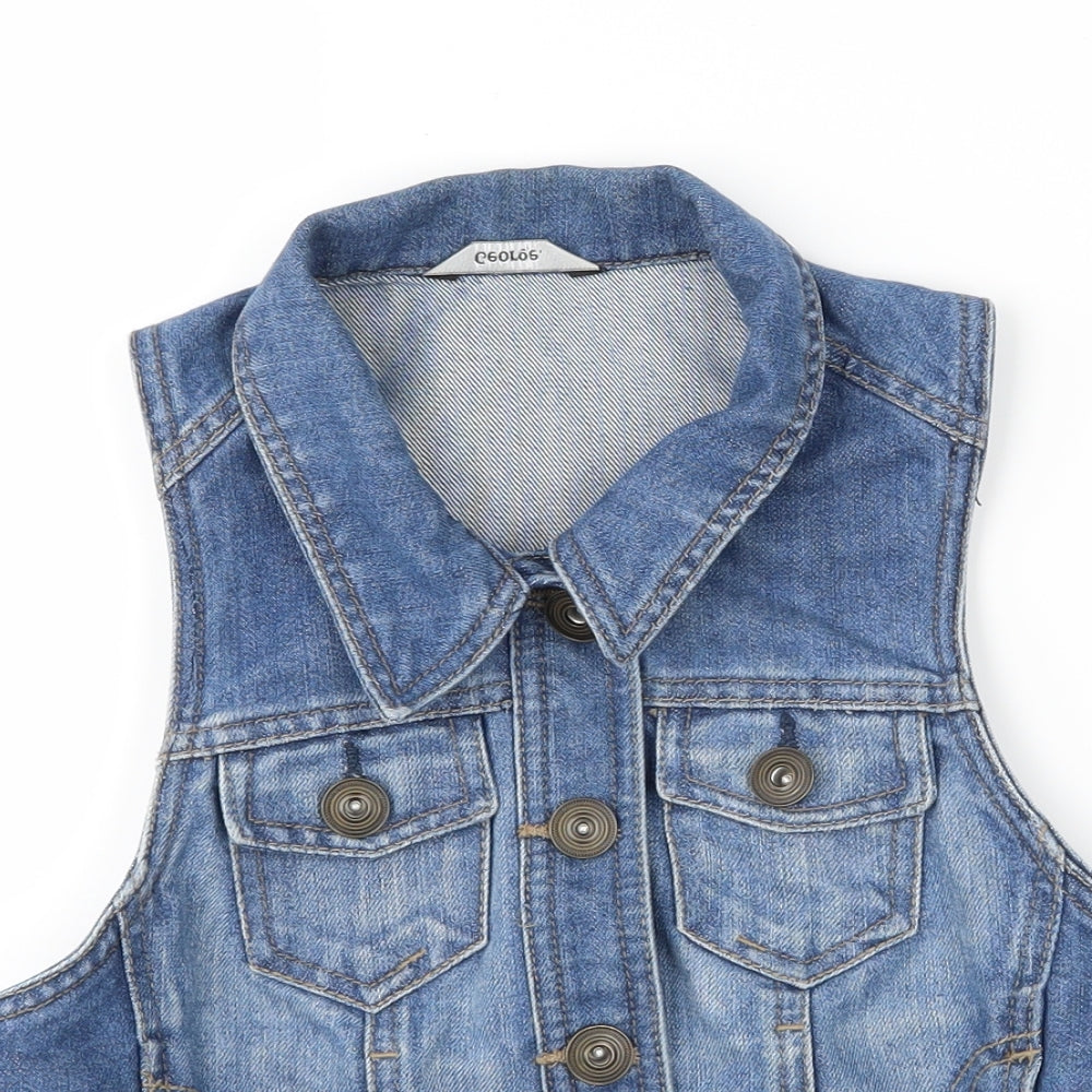 George Womens Blue  Denim Jacket Waistcoat Size 10