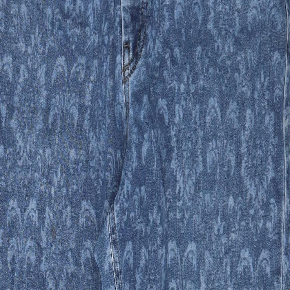 Atelier Gardeur Womens Blue Geometric Denim Skinny Jeans Size 16 L31 in