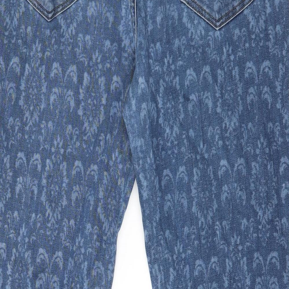 Atelier Gardeur Womens Blue Geometric Denim Skinny Jeans Size 16 L31 in