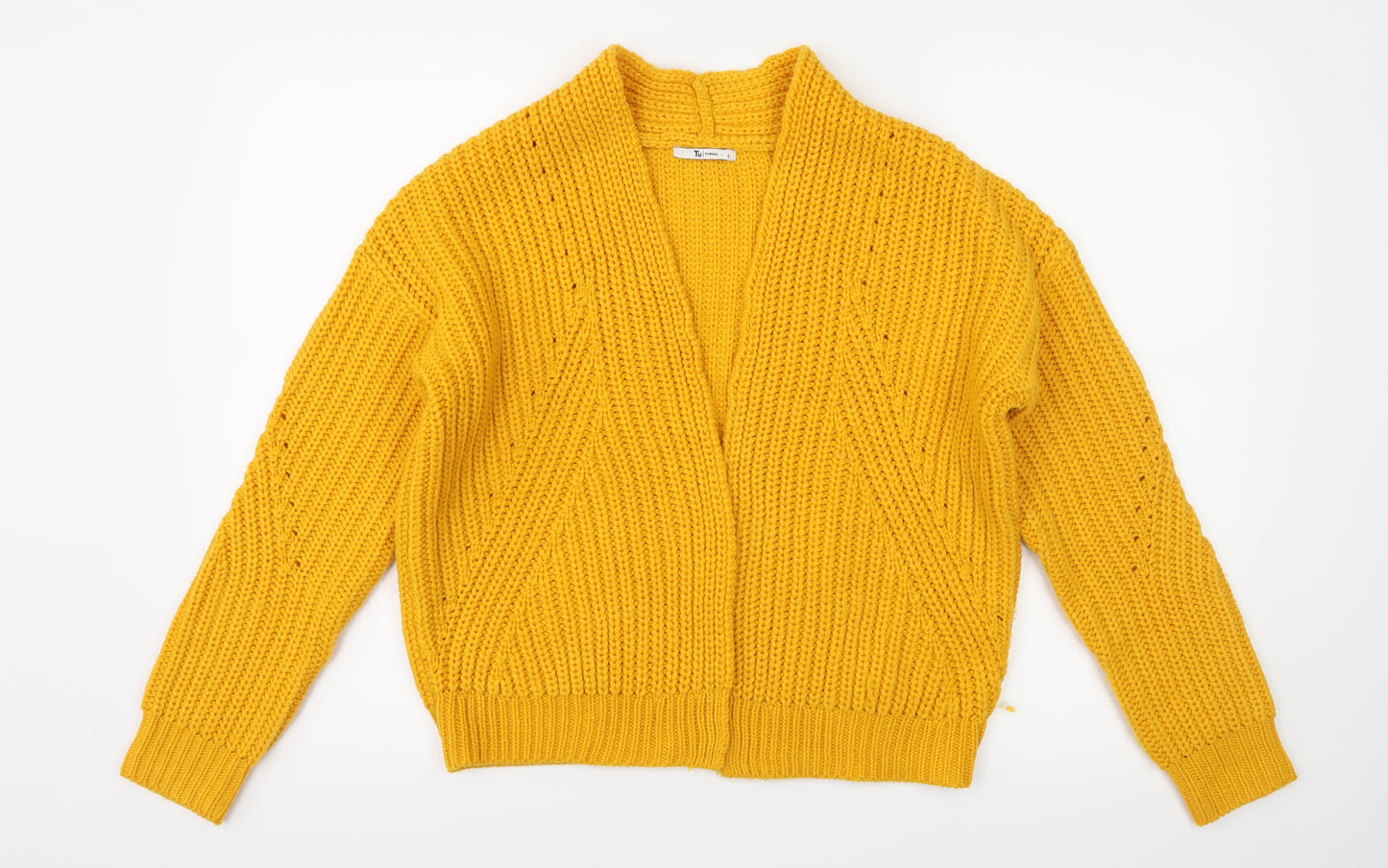 TU Womens Yellow  Knit Cardigan Jumper Size S