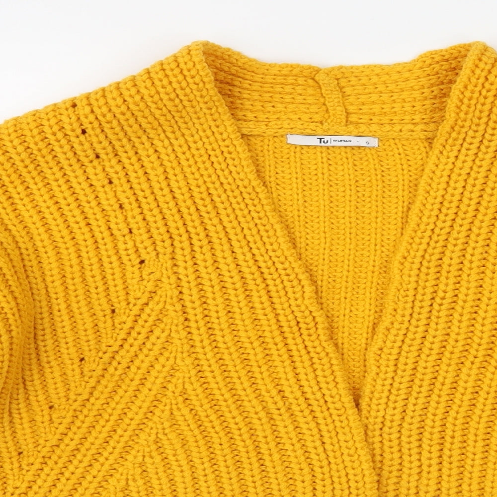 TU Womens Yellow  Knit Cardigan Jumper Size S