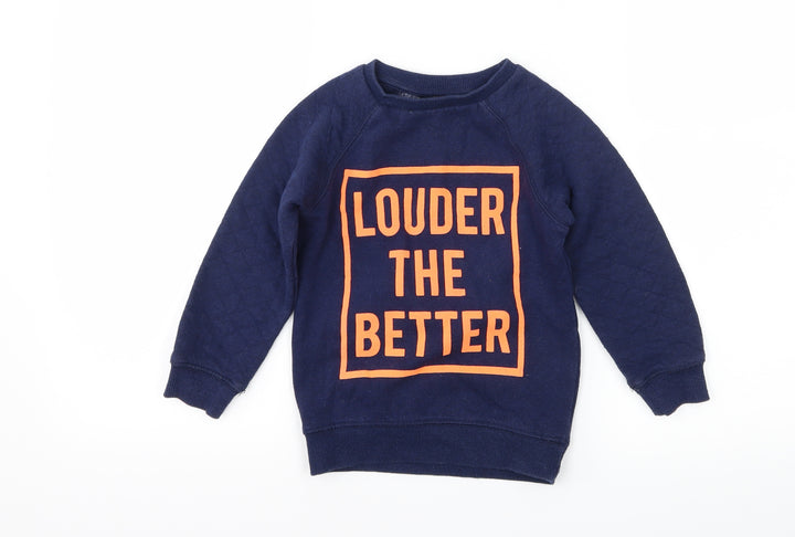 George Boys Blue  Jersey Pullover Sweatshirt Size 2-3 Years  - Louder the Better