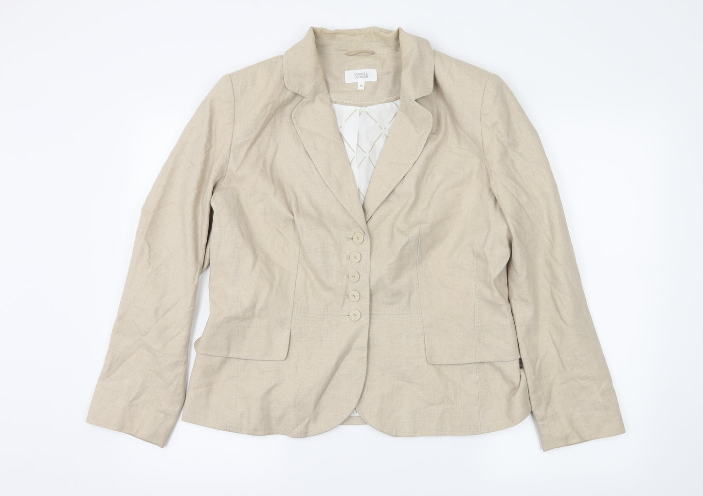 Marks and Spencer Womens Ivory   Jacket Blazer Size 16