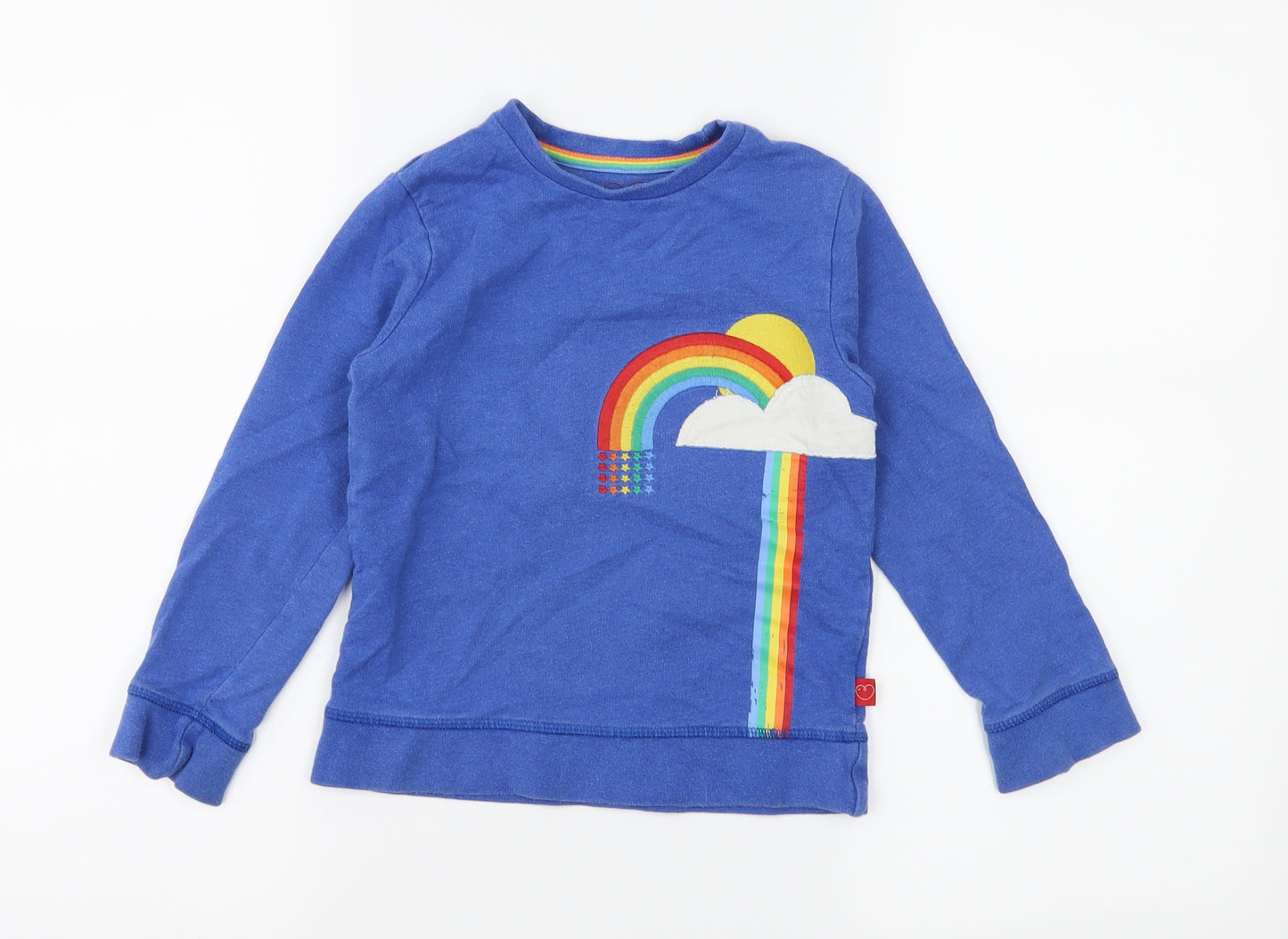 Little Bird Boys Blue Geometric Jersey Pullover Sweatshirt Size 3-4 Years  - Rainbow