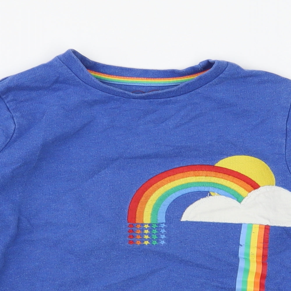 Little Bird Boys Blue Geometric Jersey Pullover Sweatshirt Size 3-4 Years  - Rainbow