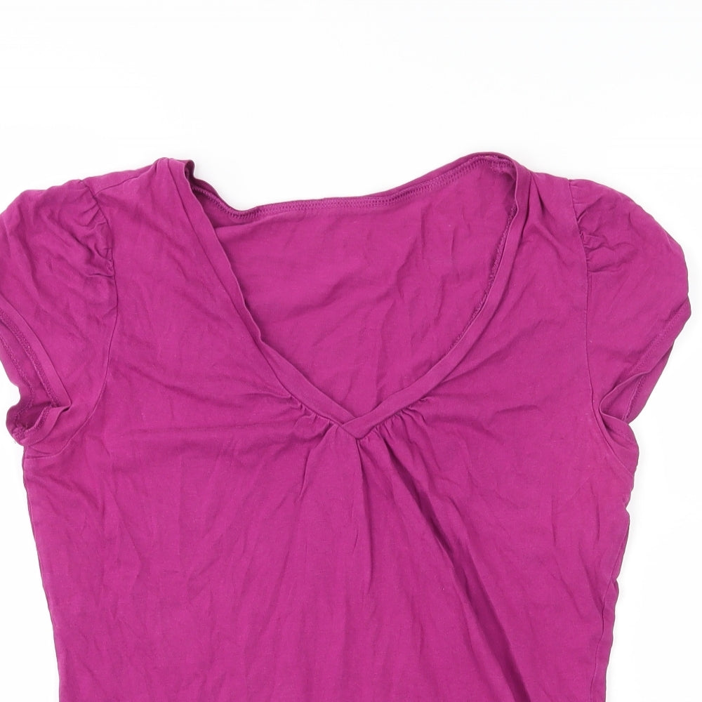 Marks and Spencer Womens Pink  Jersey Basic T-Shirt Size 8
