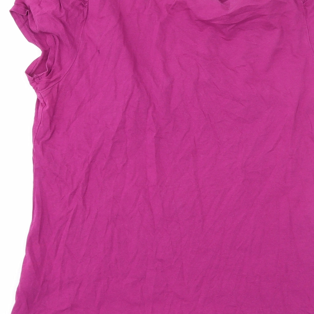 Marks and Spencer Womens Pink  Jersey Basic T-Shirt Size 8