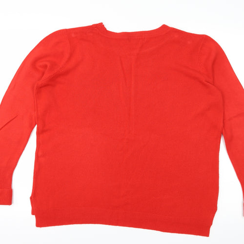 Primark Womens Red  Knit Pullover Jumper Size 12