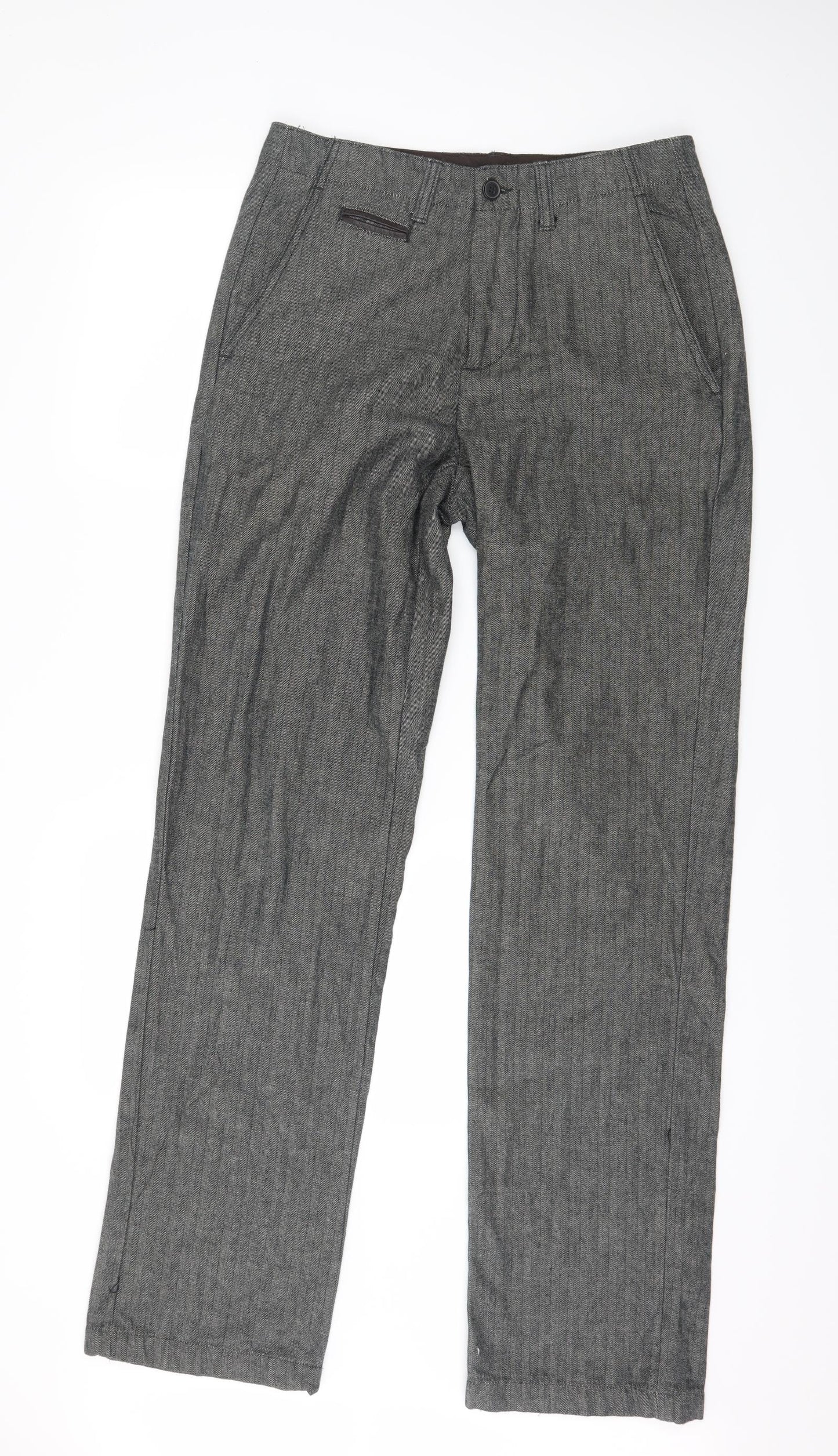 Zara Mens Brown Herringbone  Trousers  Size 30 in L34 in