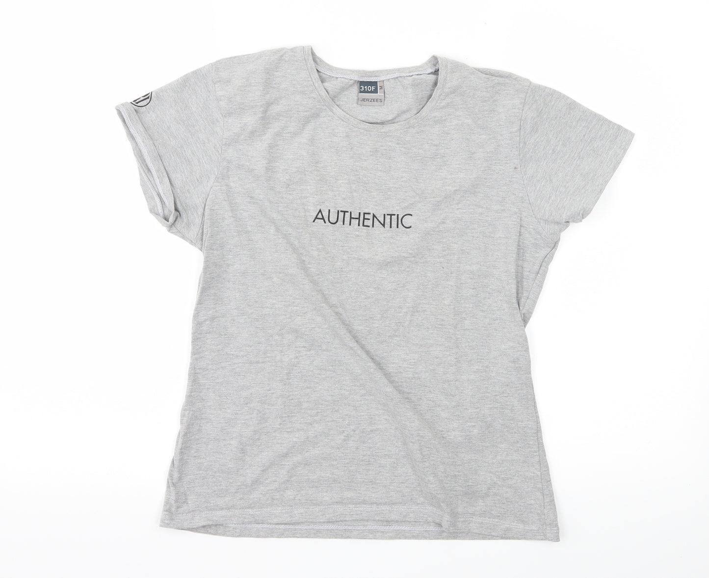 JERZEES Womens Grey  Jersey Basic T-Shirt Size M  - Authentic