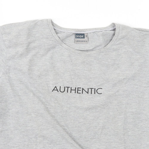 JERZEES Womens Grey  Jersey Basic T-Shirt Size M  - Authentic