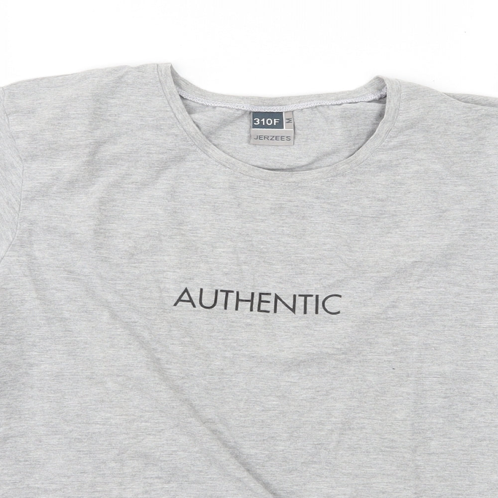 JERZEES Womens Grey  Jersey Basic T-Shirt Size M  - Authentic