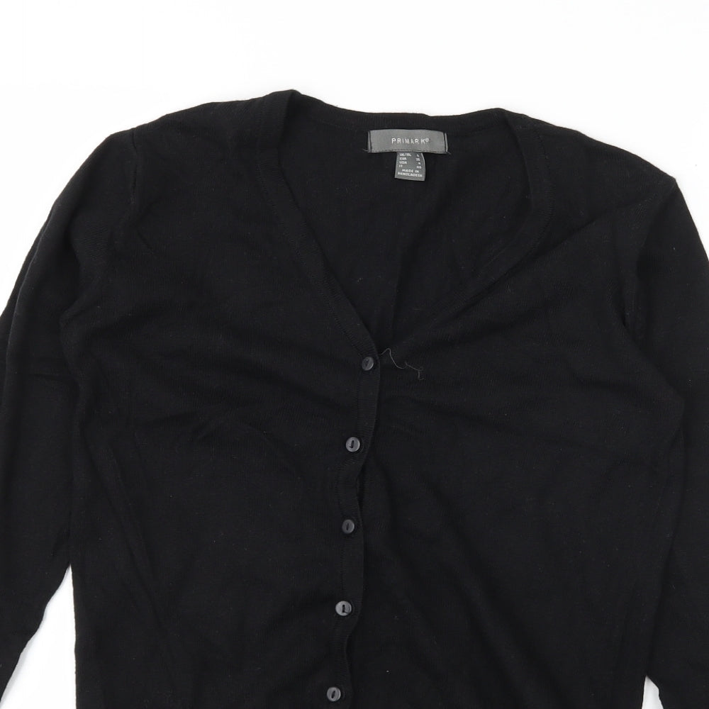 Primark Womens Black  Knit Cardigan Jumper Size 8