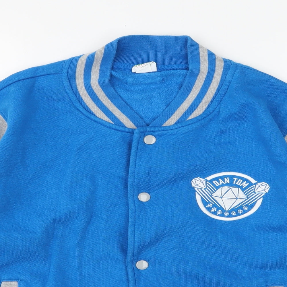 All We Do is Boys Blue Spotted Jersey Varsity Jacket Jacket Size 12-13 Years  - Dan Tom
