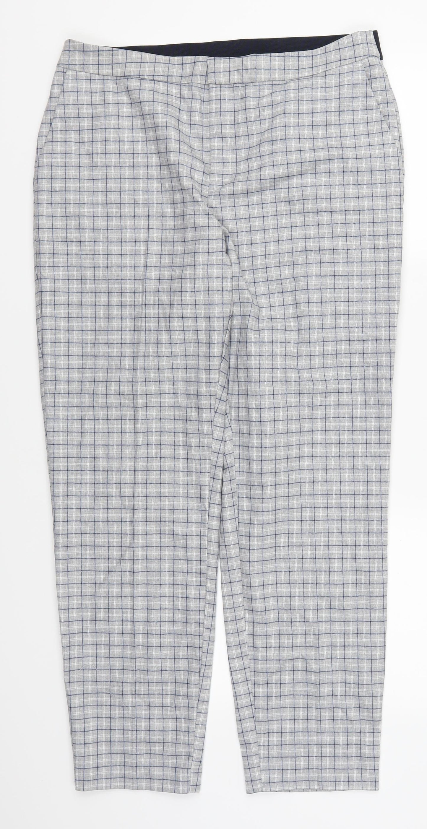 RESERVED Womens Grey Check  Trousers  Size 16 L26.5 in