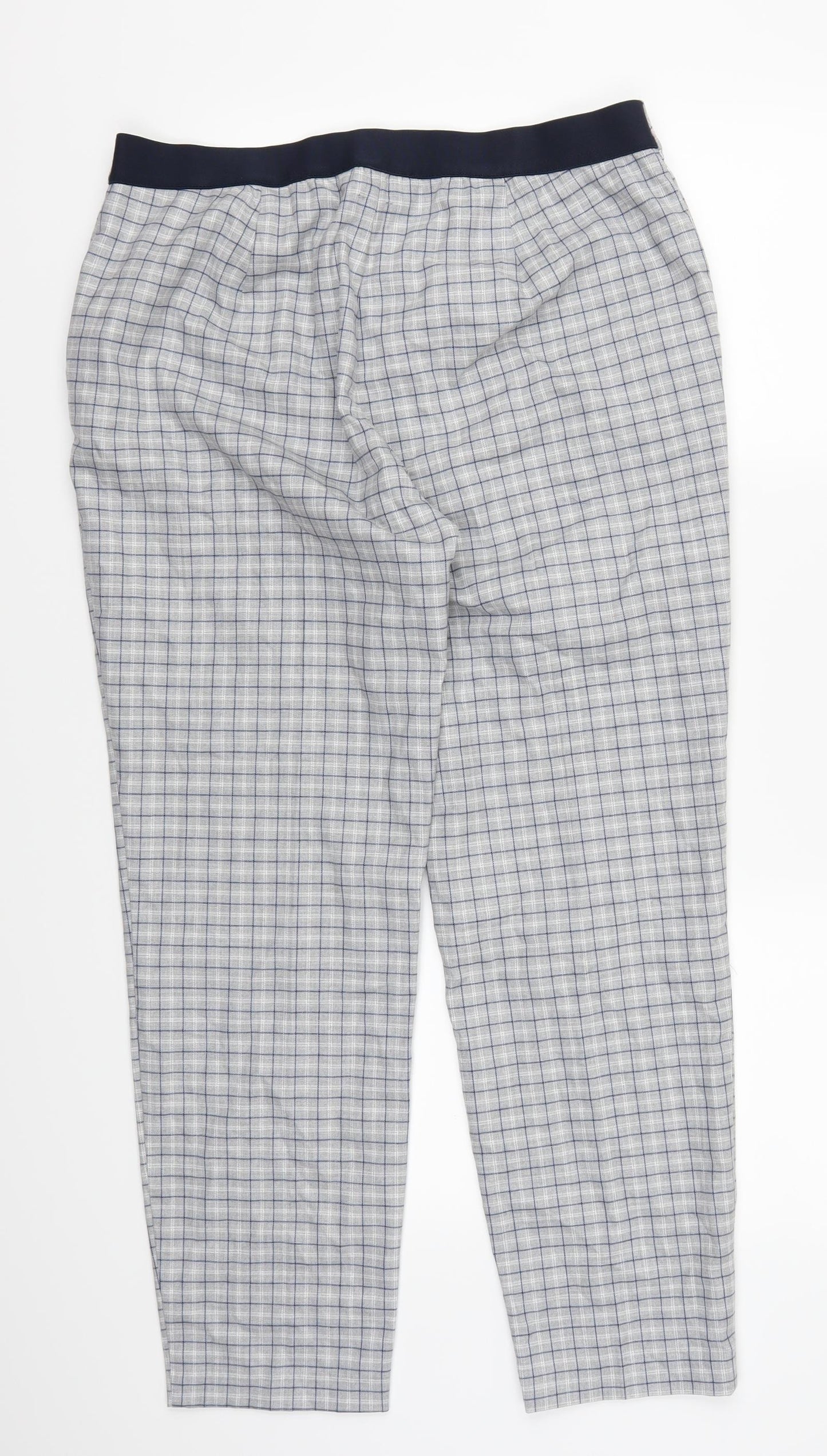 RESERVED Womens Grey Check  Trousers  Size 16 L26.5 in