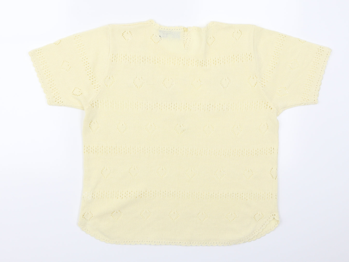 Affections Womens Yellow Floral  Pullover Jumper Size M