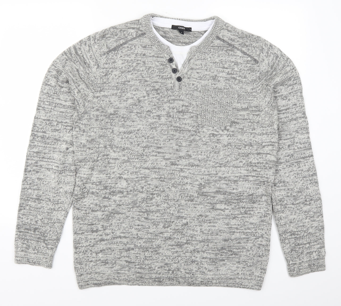 George Mens Grey   Pullover Jumper Size M