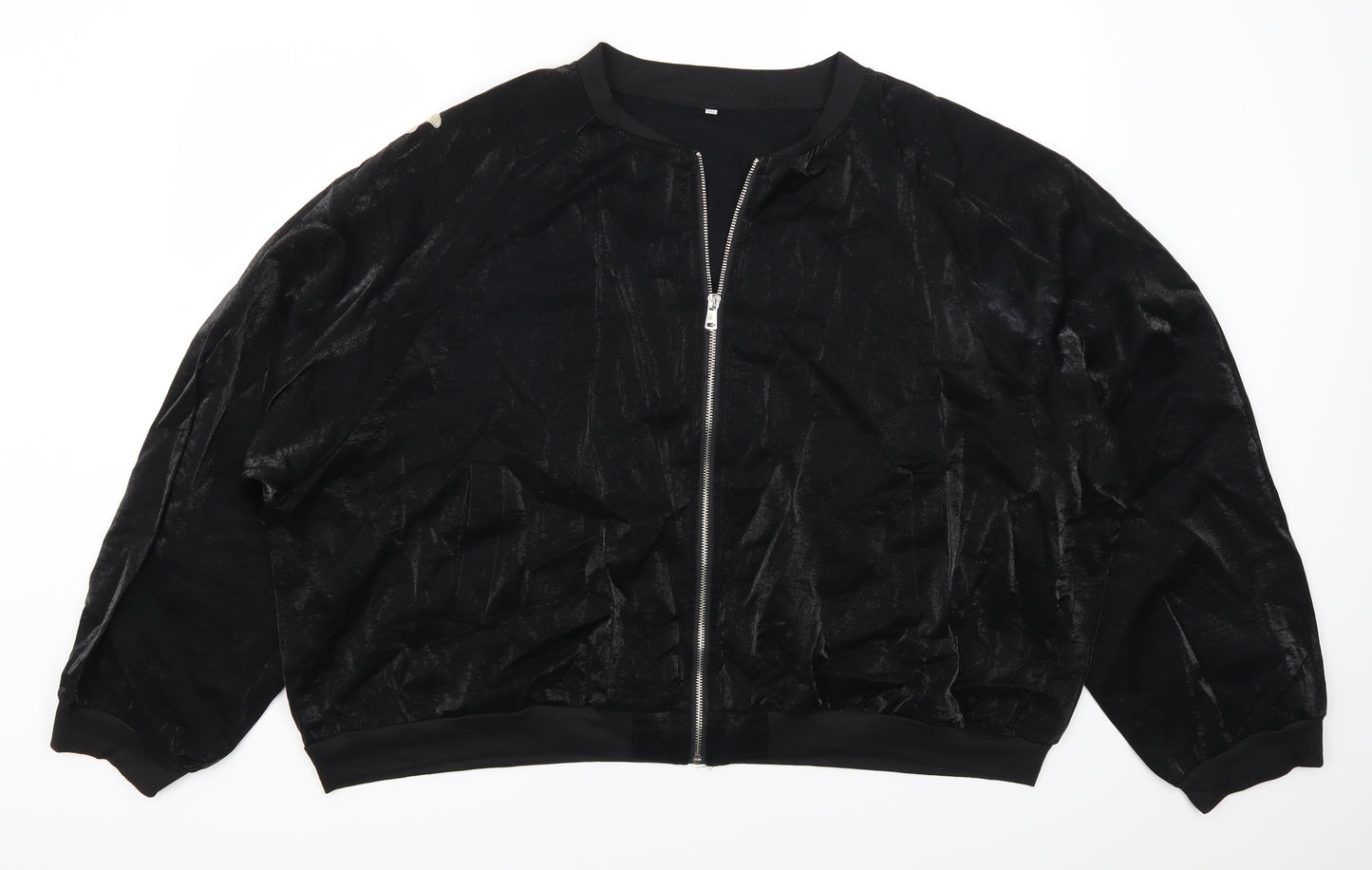 Preworn Womens Black   Bomber Jacket Jacket Size 4XL  - Wings