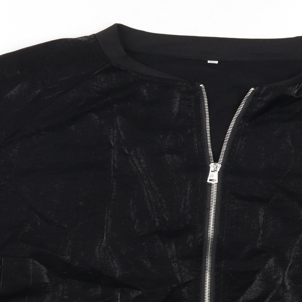 Preworn Womens Black   Bomber Jacket Jacket Size 4XL  - Wings