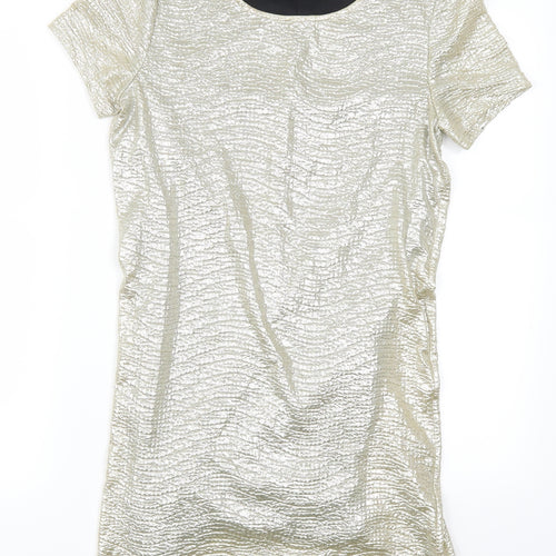Angie Womens Gold   T-Shirt Dress  Size XS