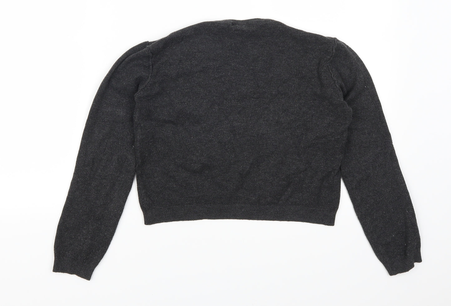Pull & Bear Womens Grey   Pullover Jumper Size L  - Cropped