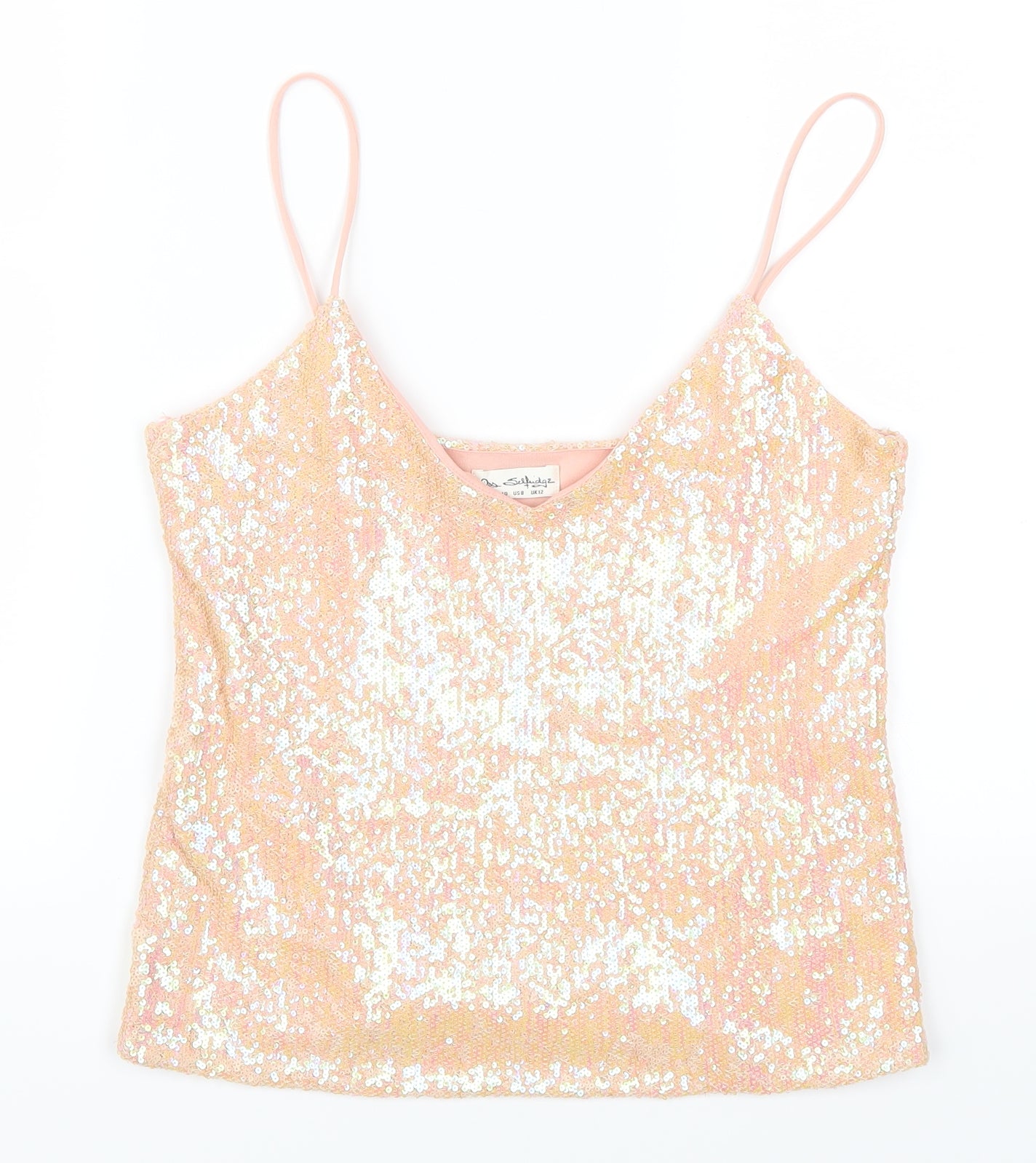 Miss Selfridge Womens Pink   Basic Tank Size 12