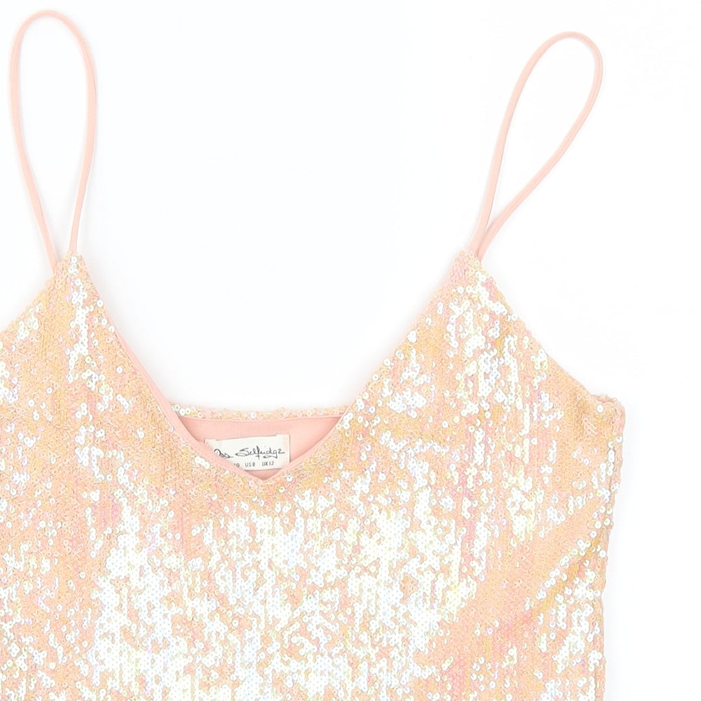 Miss Selfridge Womens Pink   Basic Tank Size 12