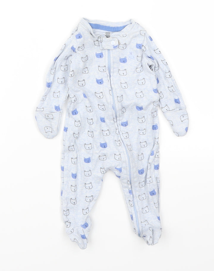 Gap Baby Blue Animal Print Cami One Piece Size 0-3 Months - Bear Print