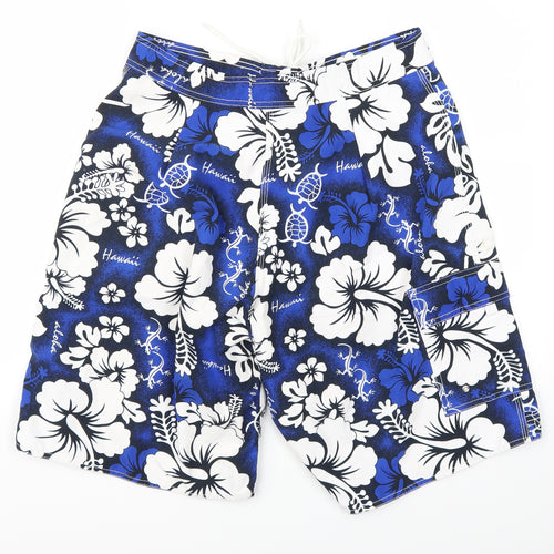 Preworn Mens Blue Floral  Athletic Shorts Size 34