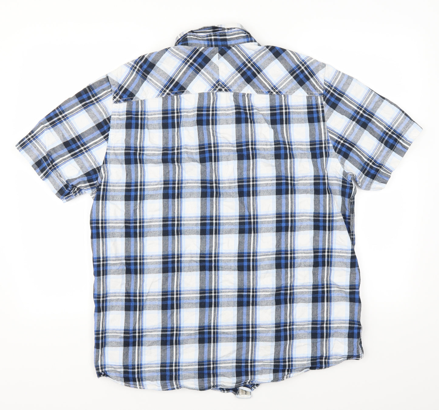 Atlantic Bay Mens Blue Check   Button-Up Size L
