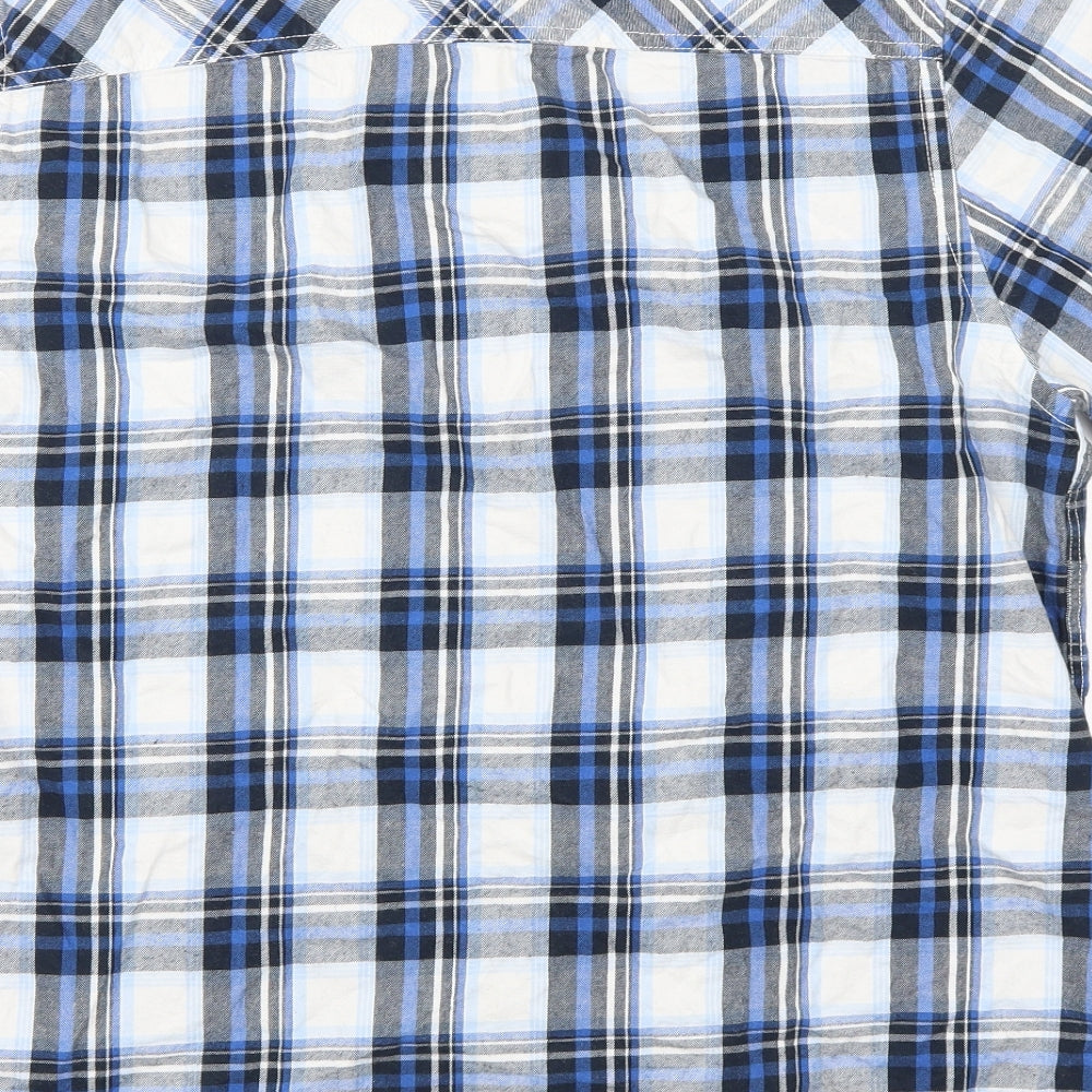 Atlantic Bay Mens Blue Check   Button-Up Size L