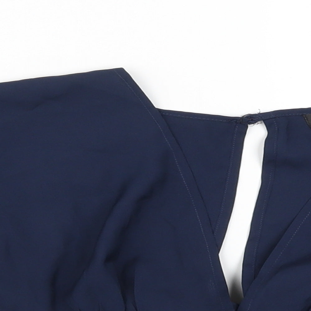 Chemistry Womens Blue   Cropped Blouse Size 8