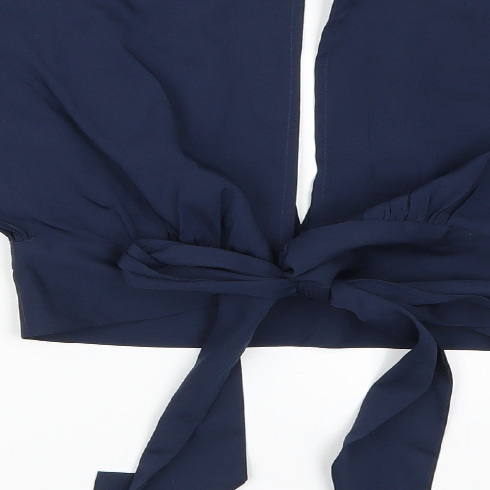 Chemistry Womens Blue   Cropped Blouse Size 8