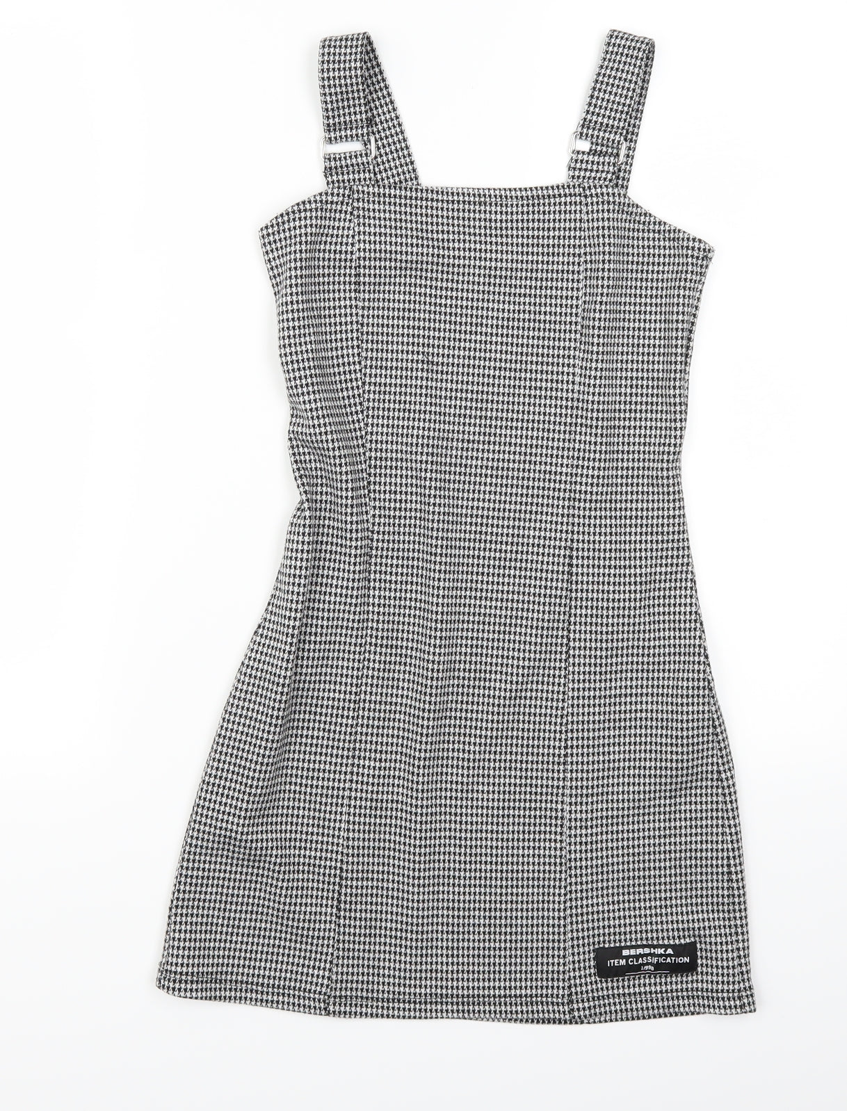 Bershka Womens Grey Houndstooth  Mini  Size XS