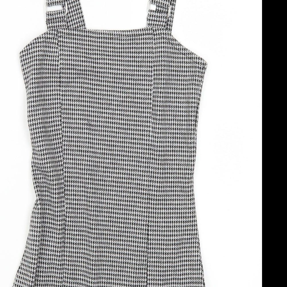 Bershka Womens Grey Houndstooth  Mini  Size XS