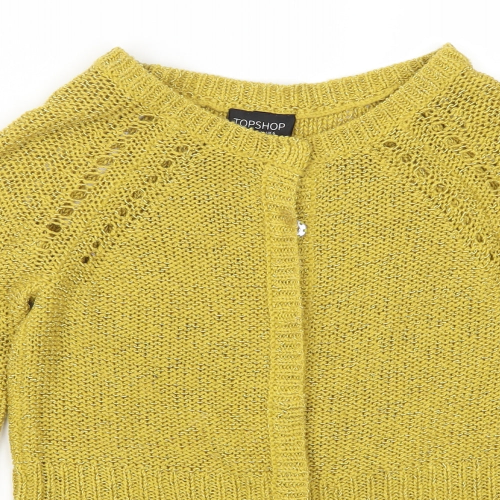 Topshop Womens Yellow   Cardigan Jumper Size 6