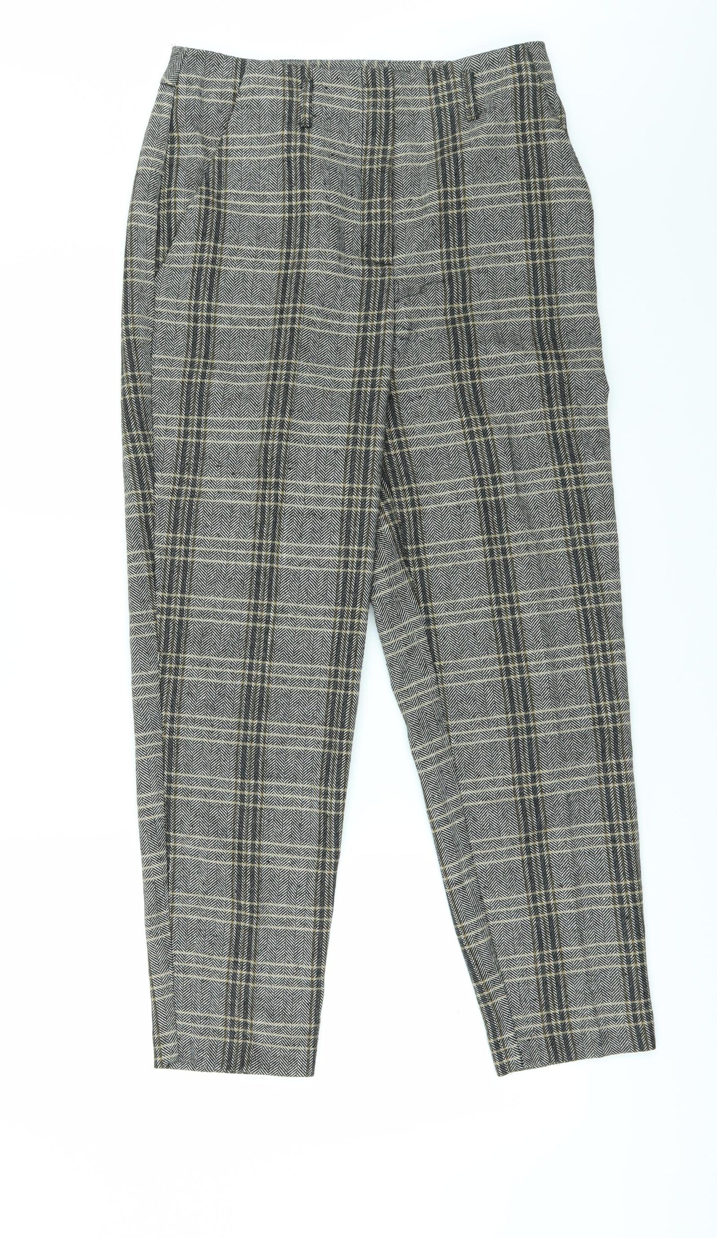 F&F Womens Brown Check  Trousers  Size 12 L27 in