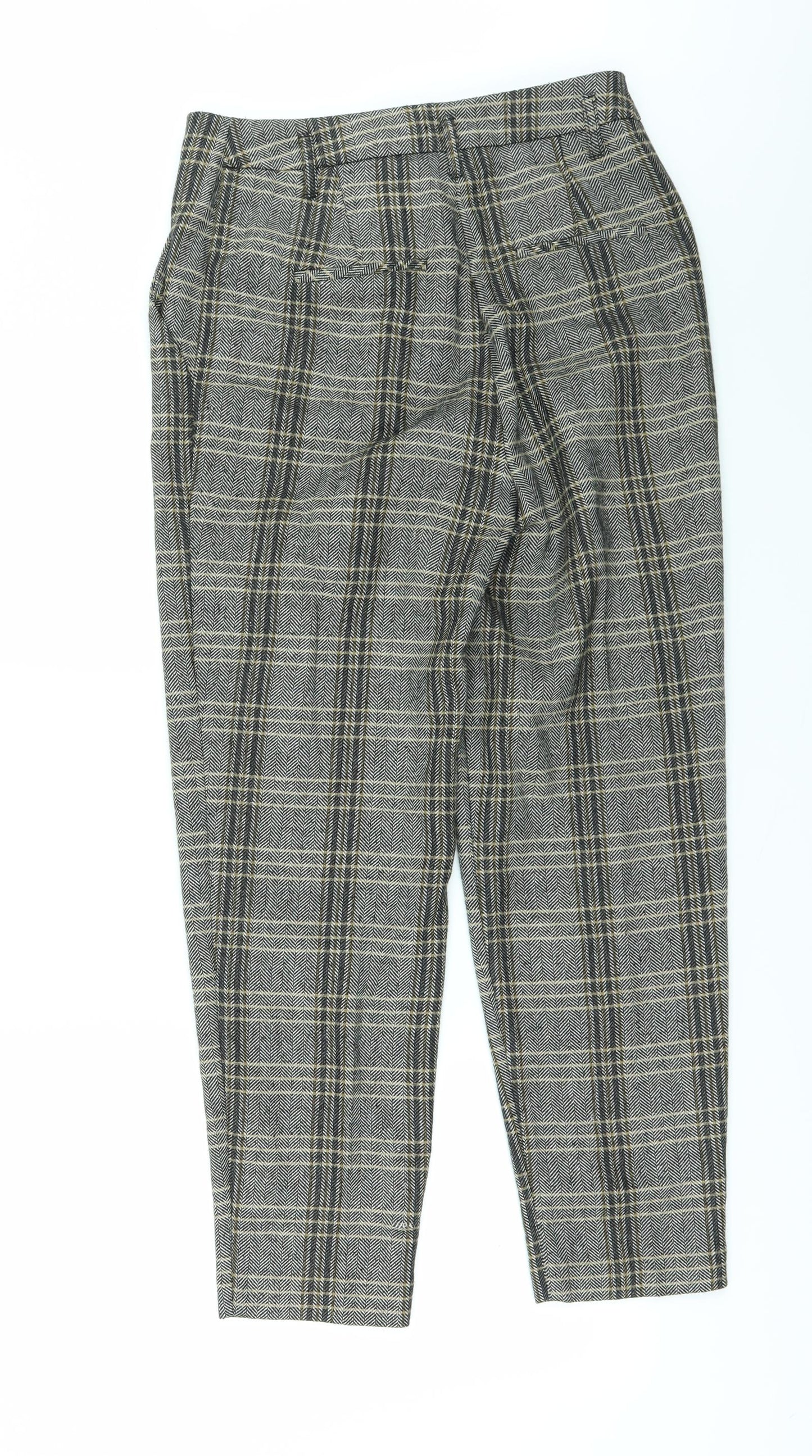 F&F Womens Brown Check  Trousers  Size 12 L27 in