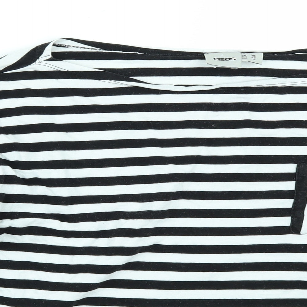 ASOS Womens White Striped  Basic T-Shirt Size 10