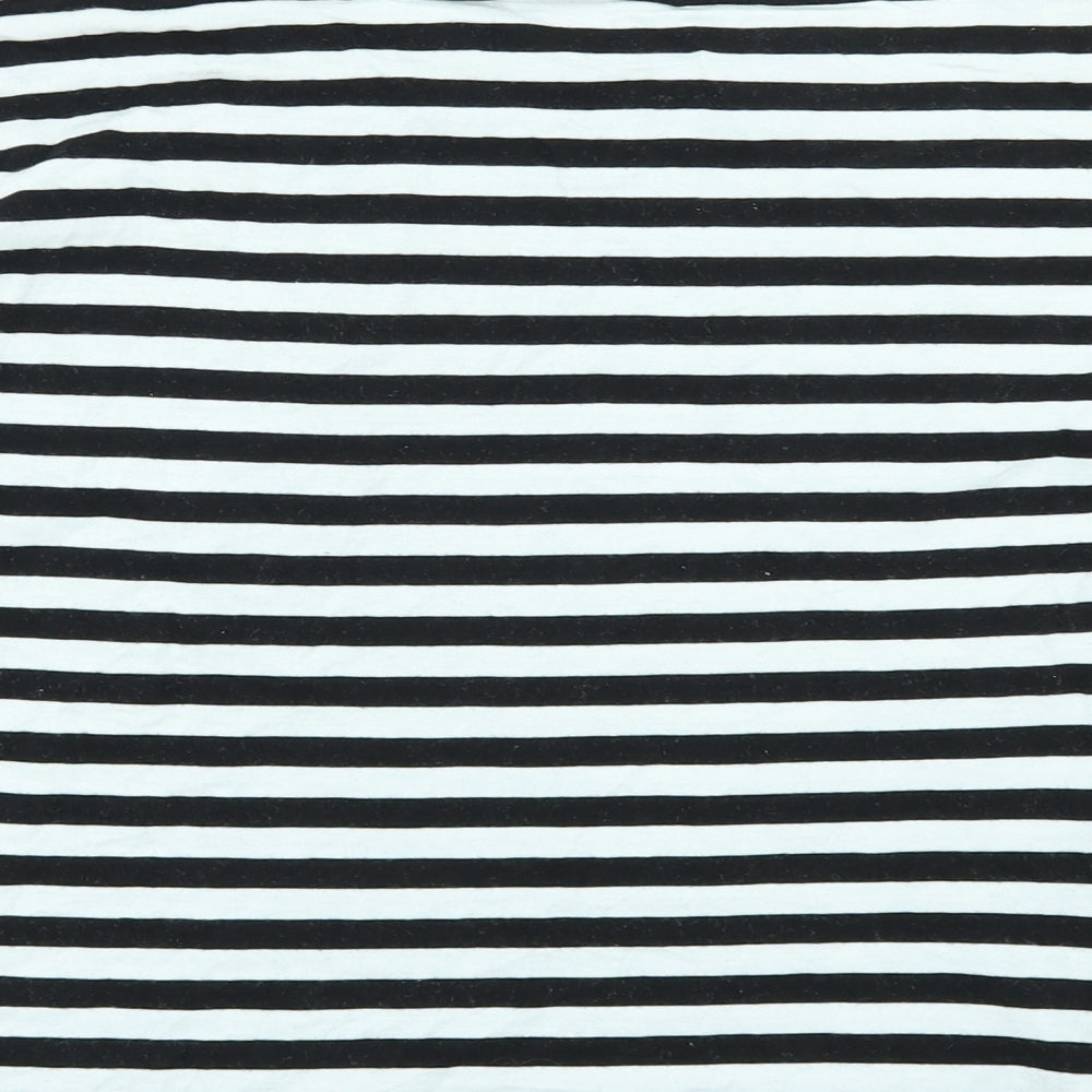 ASOS Womens White Striped  Basic T-Shirt Size 10