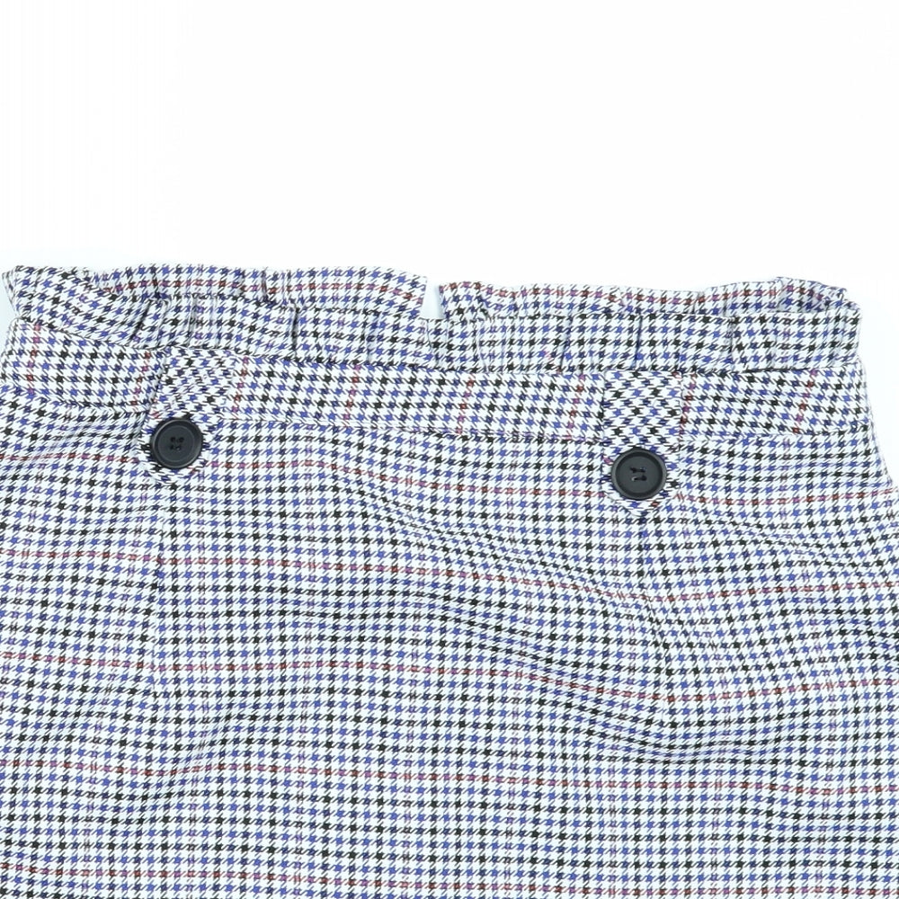 Topshop Womens Blue Check  Mini Skirt Size 10