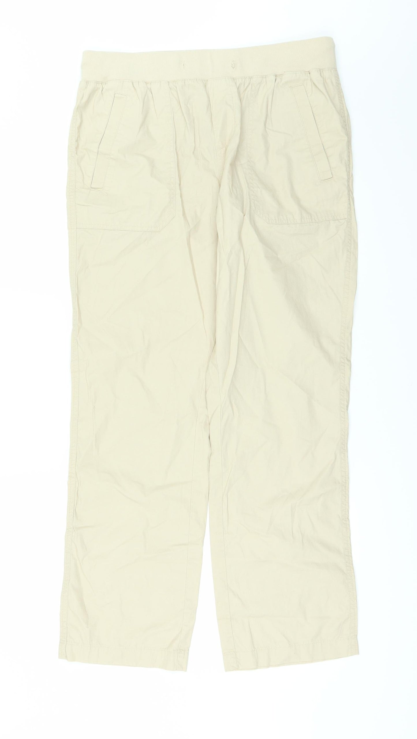 Marks and Spencer Womens Beige   Cargo Trousers Size 12 L29 in